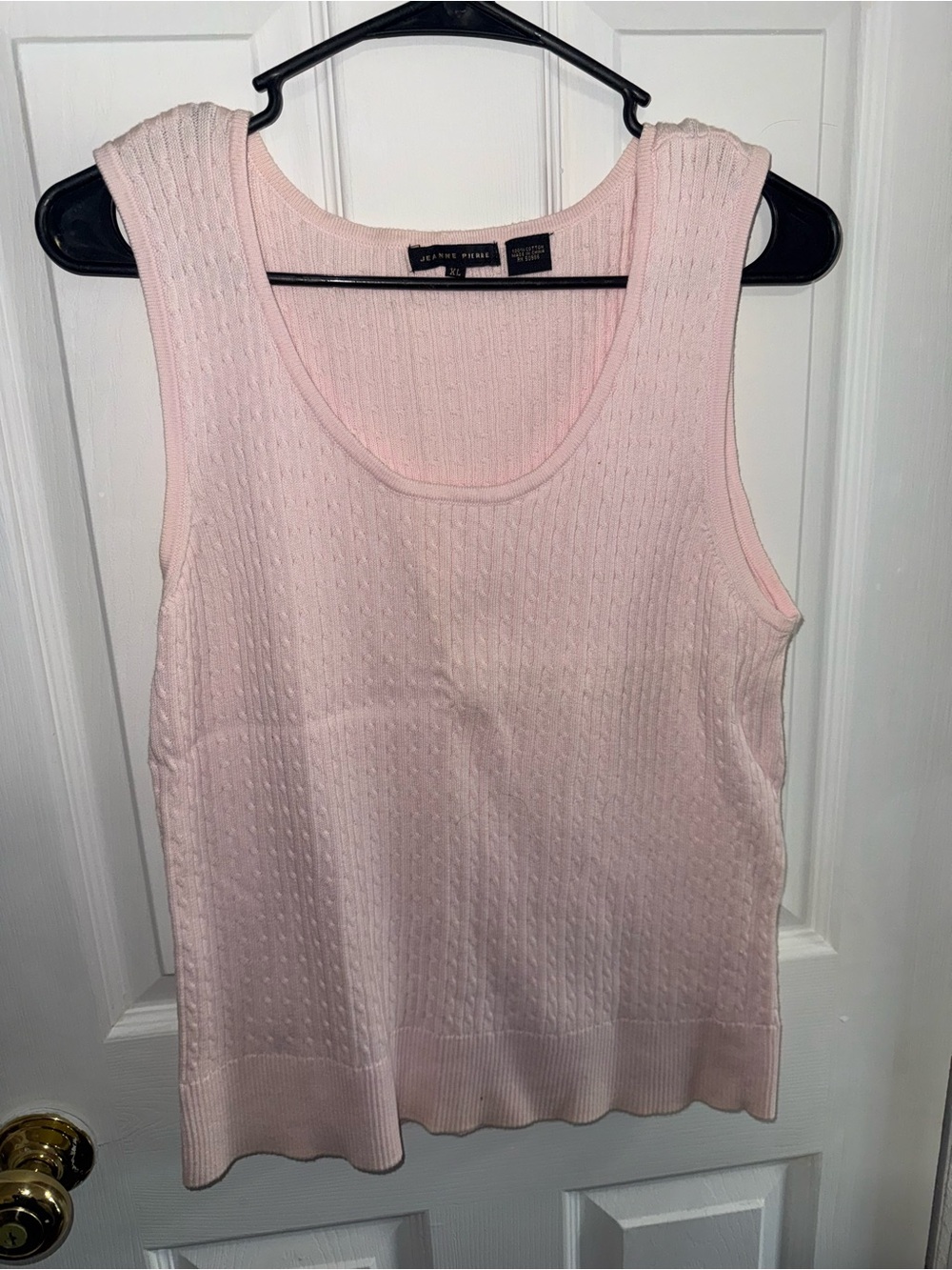 JEANNE PIERRE Light Pink Knit Scoop Neck Tank
